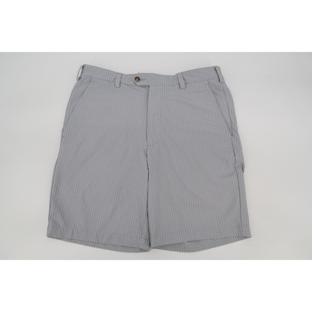 Donald Ross Golf Shorts Mens 34 Gray Geometric Performance Flat‎ Front Stretch